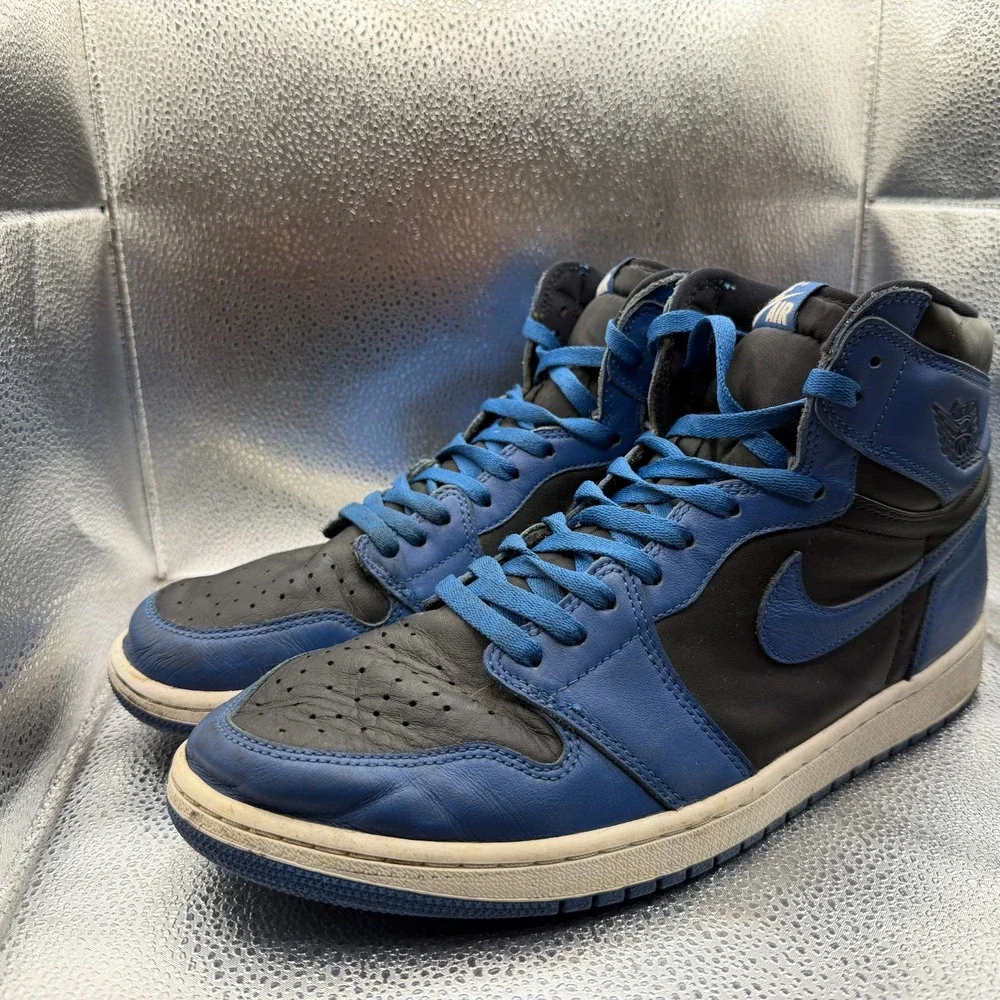 Size‎ 13 Jordan 1 Retro OG High Dark Marina Blue Mens Sneaker Shoes 555088-404